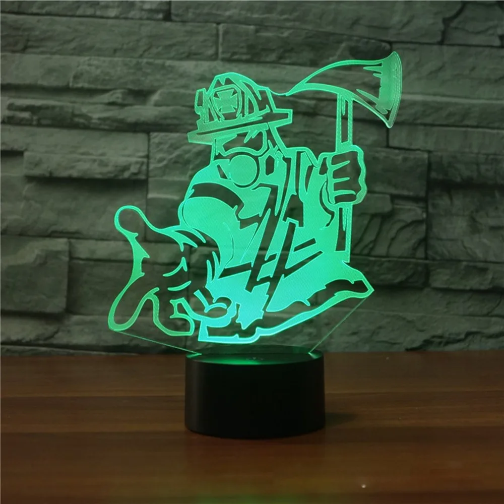 Take The Axe Fireman 3d Light Colorful Led Visual Gift Atmosphere | Лампы и освещение