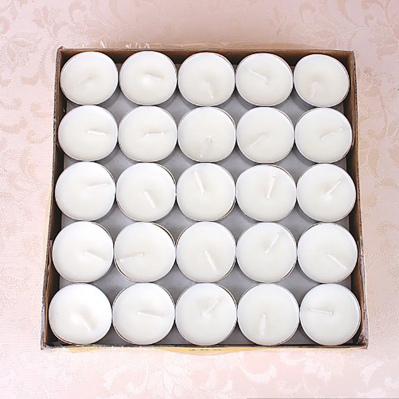 100 Pcs white 3hour Китайский чайный светильник-свеча, романтические поставки, рождественские канделы Velas cumconce Os, красные, желтые, счастливые вечерние WZE022 - Цвет: 100 Pcs white 3hour