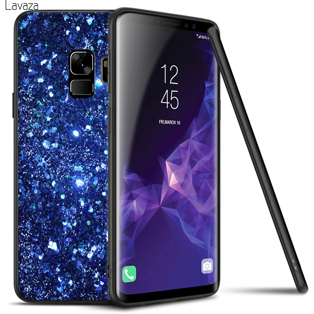 Мягкий чехол из ТПУ Lavaza Love фиолетового цвета с блестками для Samsung Galaxy S8 S9 S10 Plus S10e A6