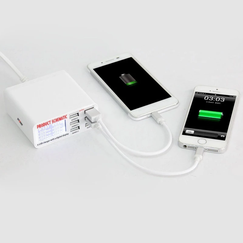 Зарядное устройство INGMAYA с USB портами и ЖК дисплеем для зарядки в реальном времени