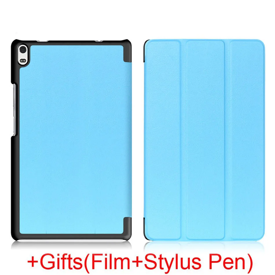 Slim Magnetic Folding Case Cover for Lenovo Tab4 tab 4 8 plus tb-8704X TB-8704F/N Tablet Protective Cover+Film+Stylus Pen