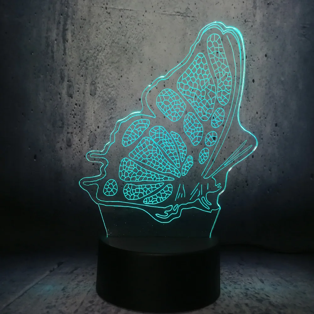Бабочка лампа новая 3D LED ночное освещение в доме украшение настольная спальня сон