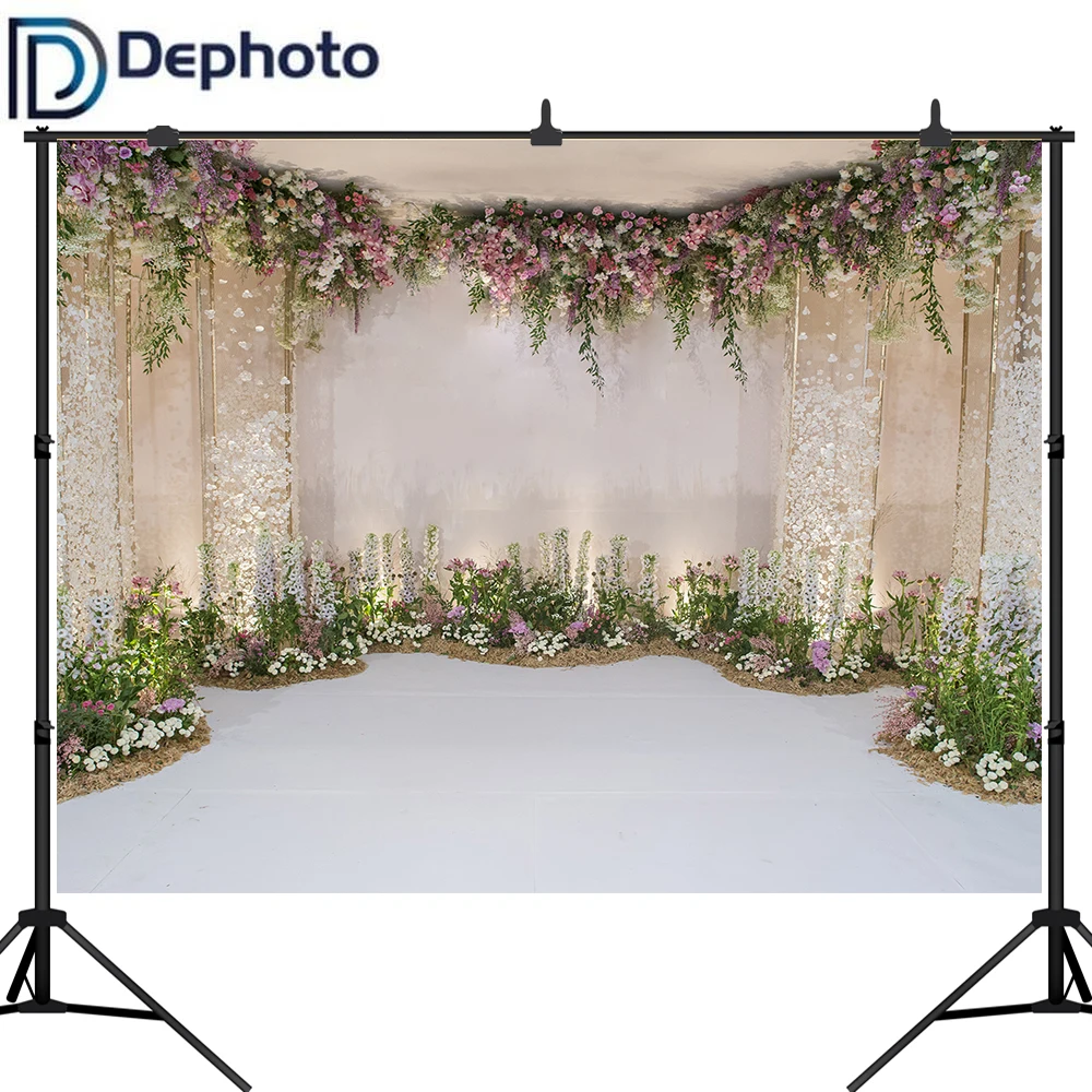 Dephoto белые цветочные Фото фоны 3D цветок Свадьба душ фотографии вечерние