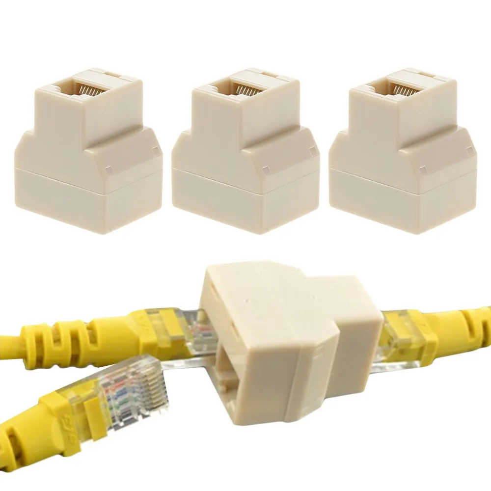 3 шт./компл. 1 2 сторонний LAN Ethernet сетевой кабель RJ45 гнездовой адаптер разъём