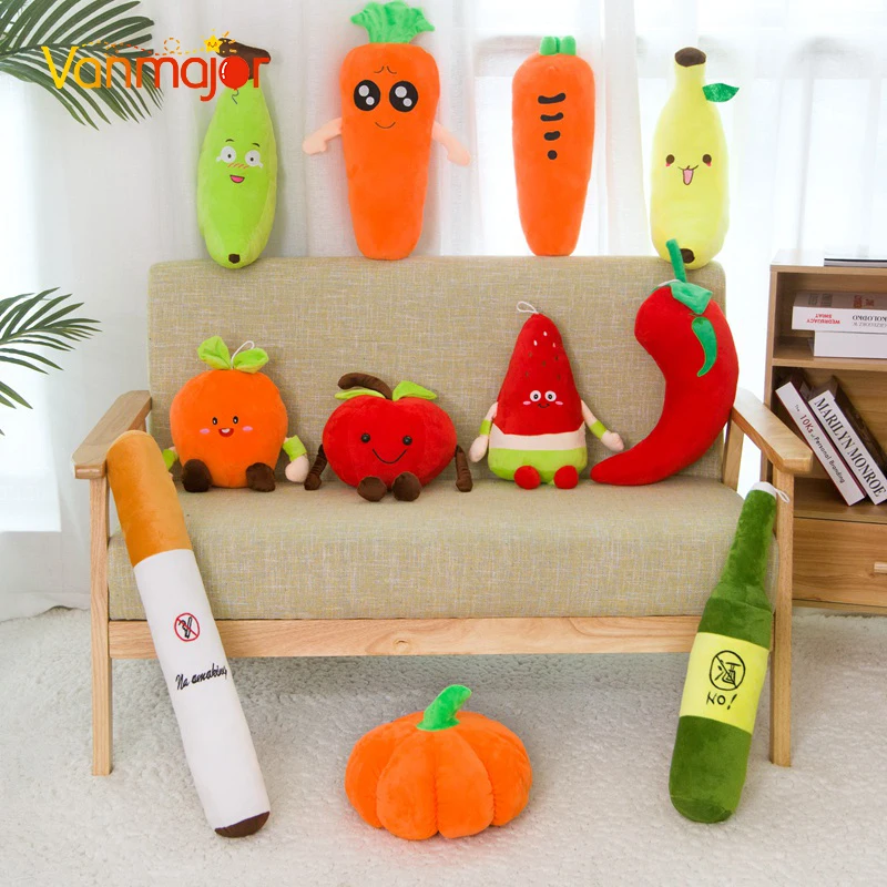 Новые фрукты овощи и банан арбуз морковка Чили Тыква мягкая плюшевая кукла
