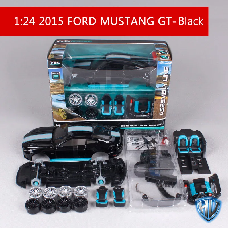Maisto 1:24 ford mustang gt черный сборный автомобильный Литой Набор Модель автомобиля литой под давлением маннальная игрушка модель автомобиля для автомобильных фанатов 39305
