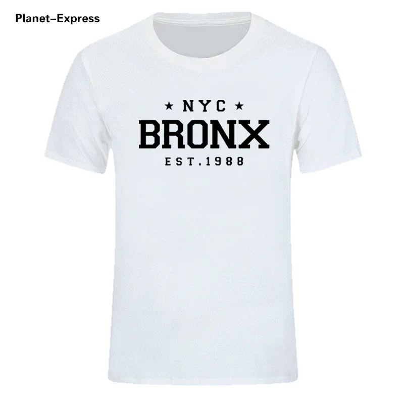 NYC BRONX EST. Футболка с принтом 1988 хлопковая уличная футболка мужская повседневная