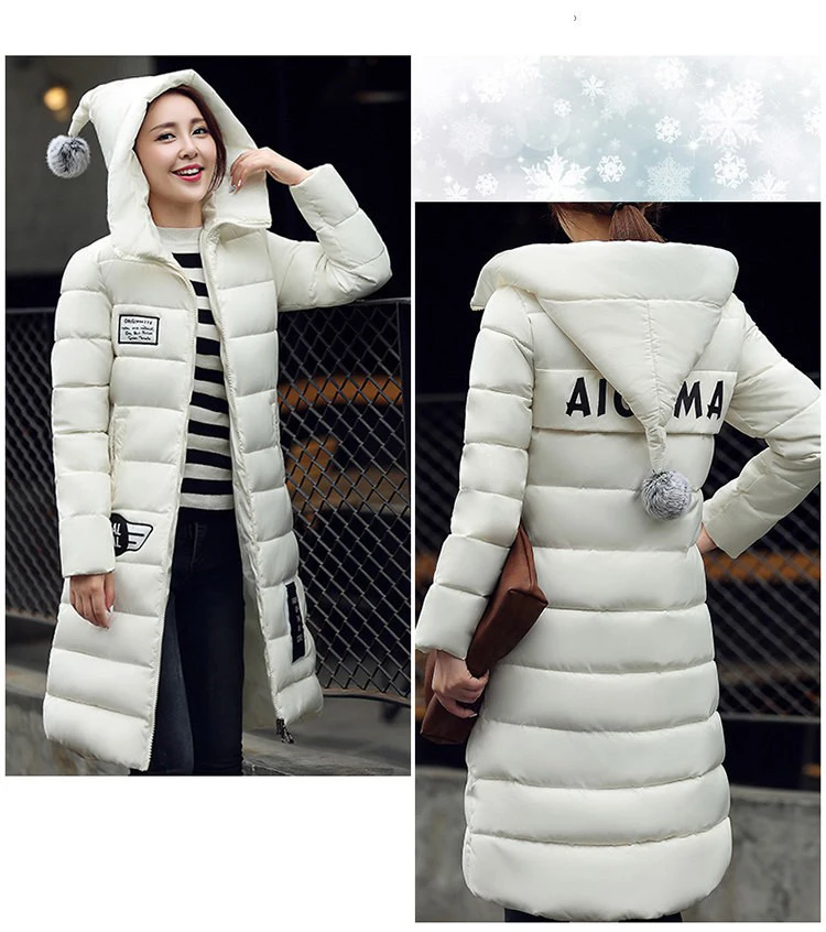 Женская зимняя куртка новый стиль большого размера узкие пальто теплые толстые