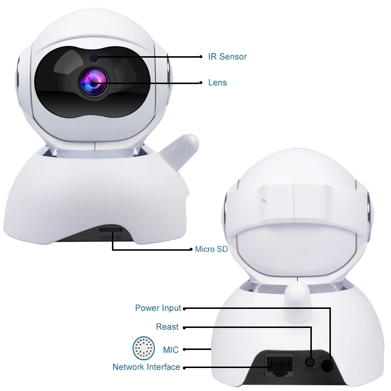 Купольная IP камера QZT с Wi Fi 1080P беспроводная инфракрасная ночного видения для