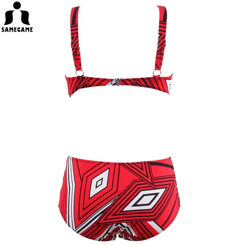 SAMEGAME 2019 Newest Patchwork Bikini Set Women Cartoon Swimwear Girl Sexy Swimsuits Summer Plus Size Bathing Suits Beach Wear |