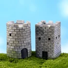 ZOCDOU 2 шт. здание башня крепость замок комната дом модель маленькая статуя фигурка ремесла фигура орнамент для украшения дома