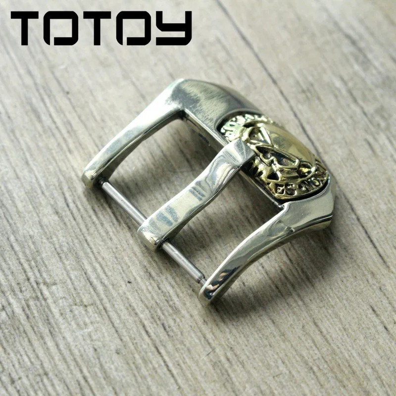 TOTOY белая медь инкрустация латунная пряжка, 22 мм 24 мм Высокое качество кожаный ремешок Пряжка, винтажная Пряжка, быстрая