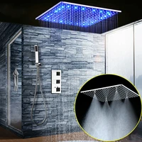 bathroom fixture shower system 20 inch led mist rain shower ceiling shower faucet set panel thermostatic mixer handheld shower
