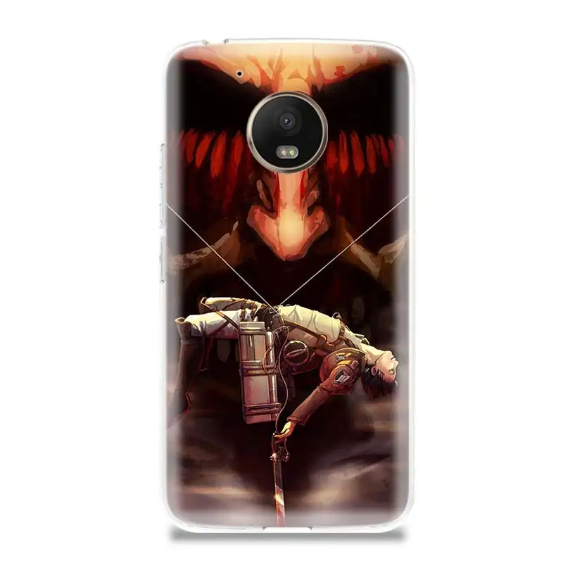 Сапоги для косплея Shingeki No Kyojin Аниме Силиконовые узорчатый чехол Motorola G5 G5S G6 E4 E5 G7