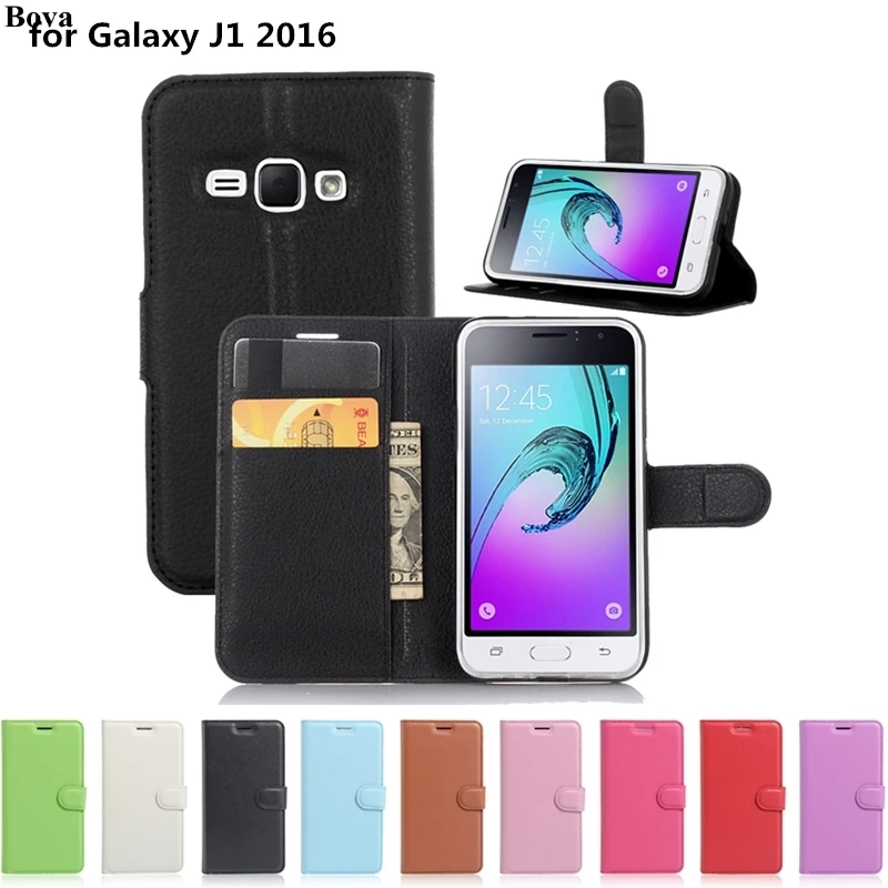 Кожаный чехол книжка в стиле ретро для Samsung Galaxy J1 2016 J120 защитный с магнитной