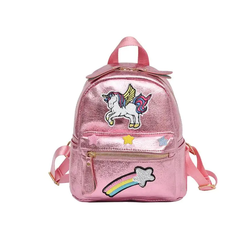 Новинка 2018 женский кожаный рюкзак с единорогом детские школьные сумки для