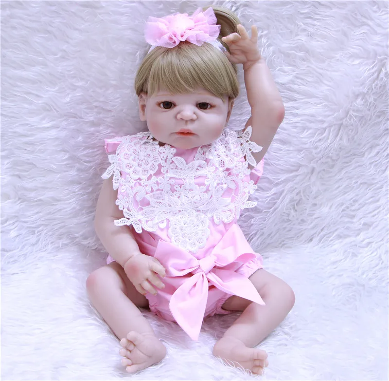 Супер настоящая девочка Bebe reborn 55 см полностью силиконовая кукла для детей