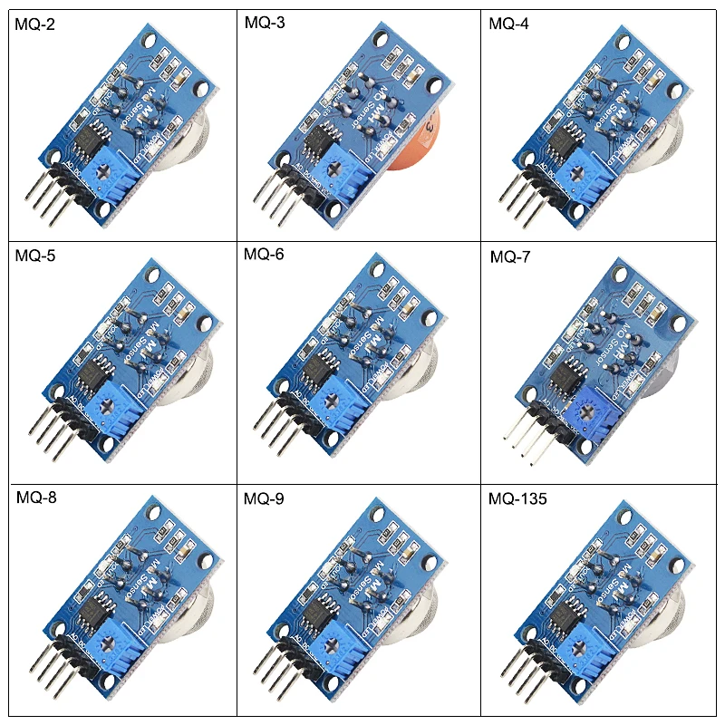 9 шт./лот датчик газа MQ 2 3 4 5 6 7 8 в 1 набор датчиков модуль для UNO R3 Raspberry Pi 3|sensore mq-2|sensor