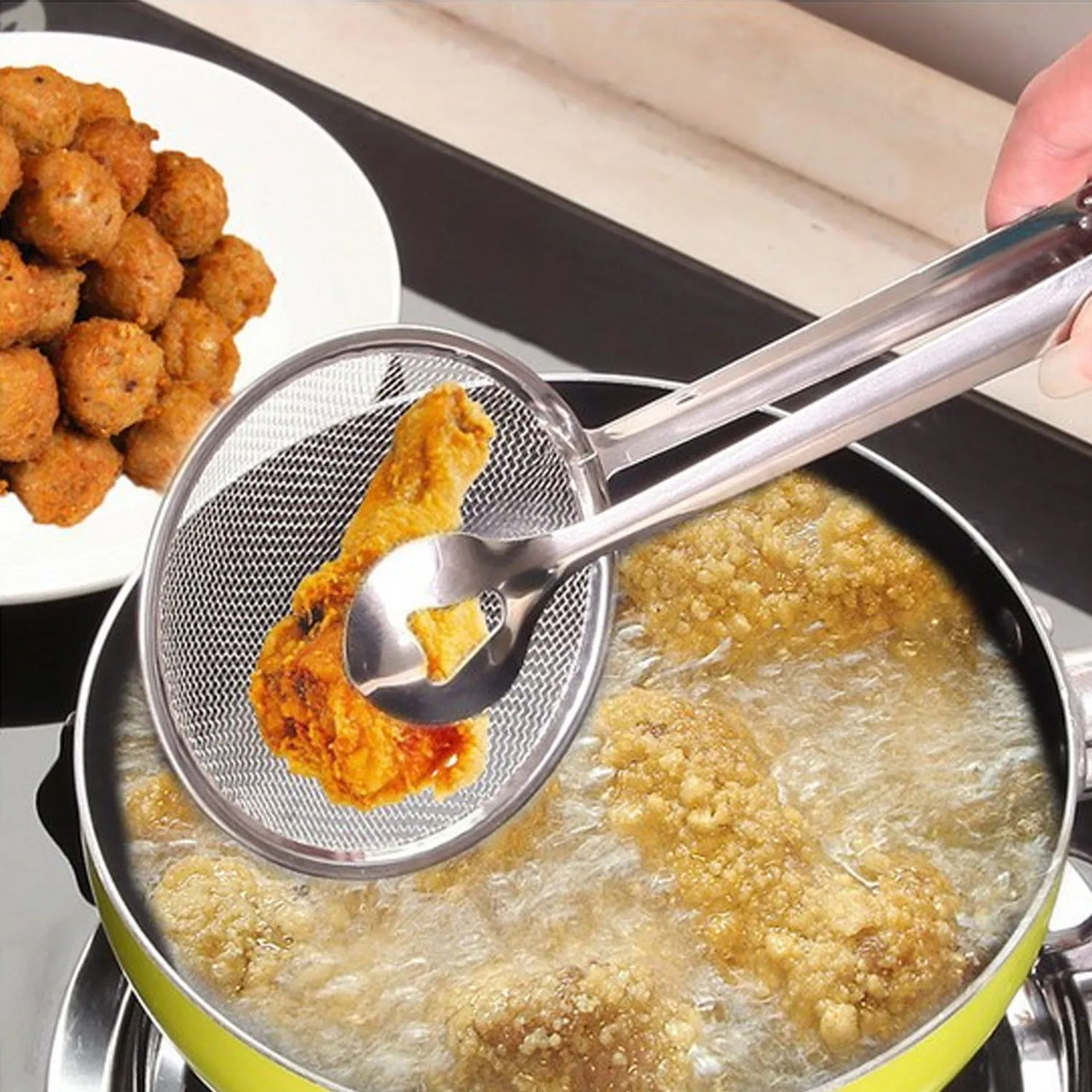 Стальной зажим для еды Снэк фритюрница сетчатый дуршлаг|steel oil|food oiltong clip |