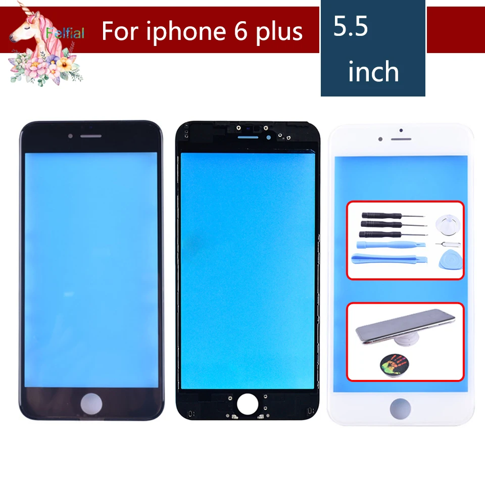 Для iPhone 6 PLUS сенсорный экран дигитайзер объектив Переднее стекло ЖК-панель с