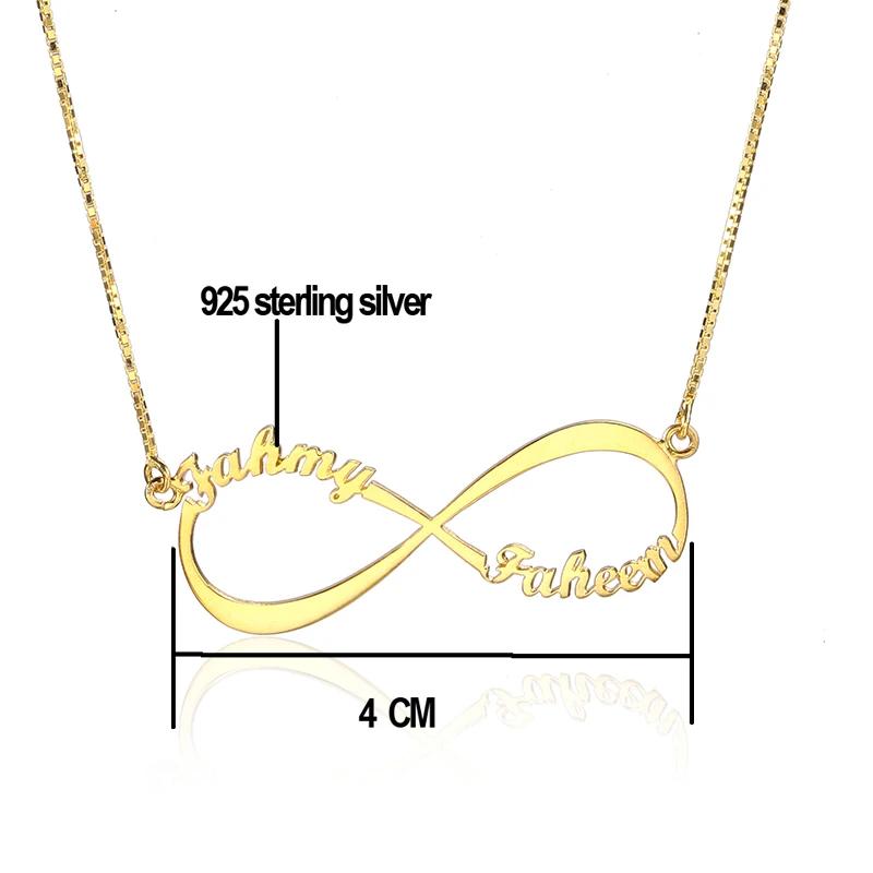 WindJune Бесконечность на заказ двойное имя ожерелье для женщин Namenecklace & Подвеска