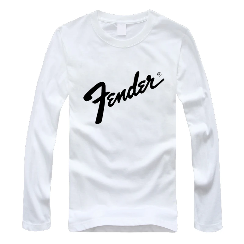 2016 Новая мода на Гитаре fender печать логотип футболка 100% хлопок O образным Вырезом С