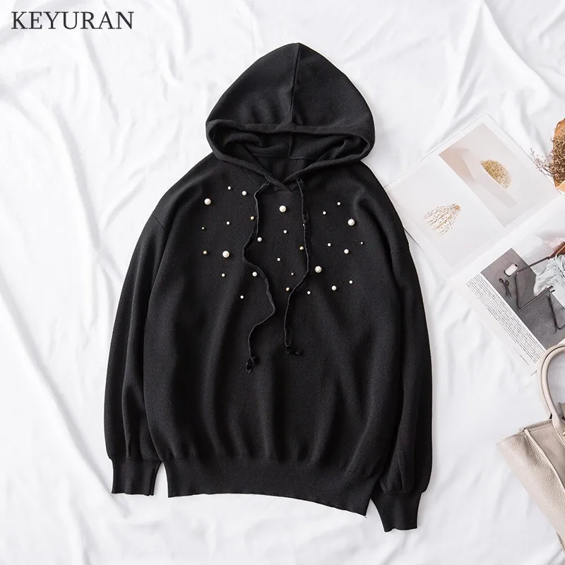 Осень-зима модные Вязание жемчуг вышитые бисером свитера Для женщин пуловеры