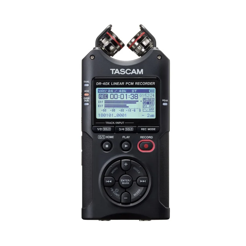 Модернизированный TASCAM DR40X DR-40X Универсальный четырехтрековый цифровой аудио рекордер ручка интервью рекордер USB mic WAV/BWF линейный PCM& MP3