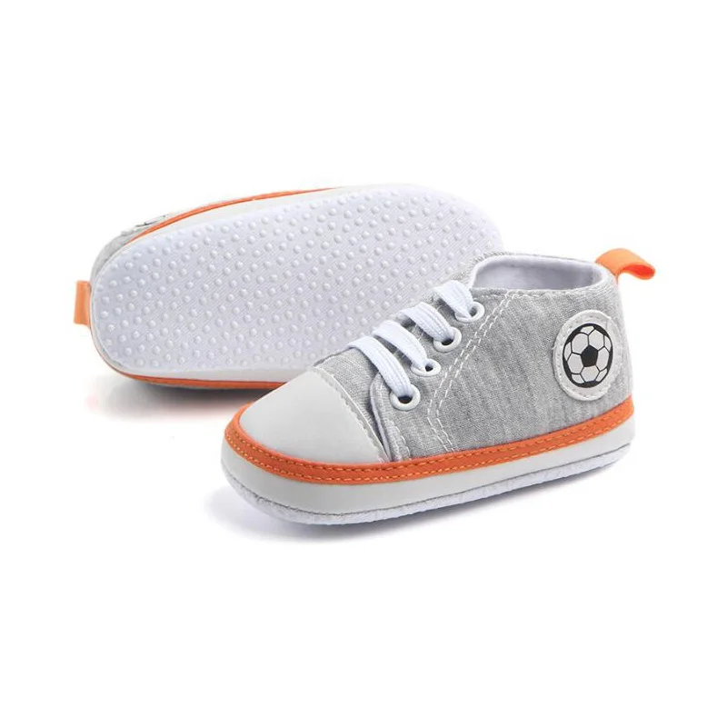 2019 4 colors baby casual shoes canvas boy style with football icon 3-12 month bebe wear soft and cute 12-026 | Мать и ребенок