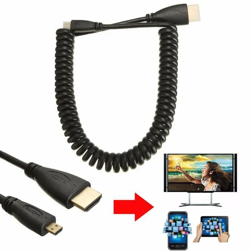 Лидер продаж Кабель Micro HDMI Male свинцовый шнур кабель с пружиной 1080p|Кабели HDMI| |