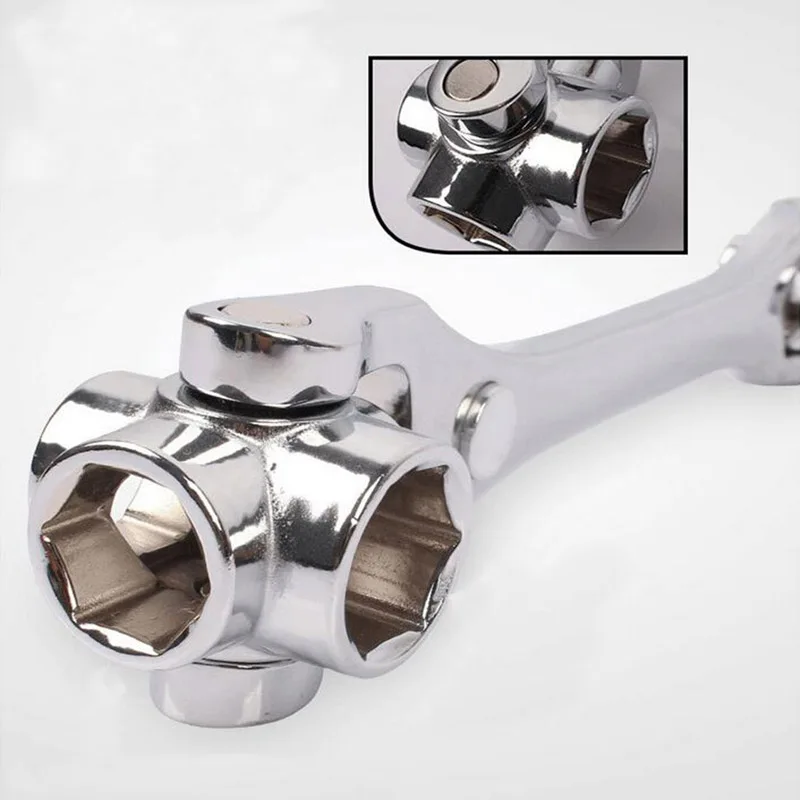 Многофункциональный гаечный ключ 8 в 1 шестигранные головки гнездо 8-21 мм вращение