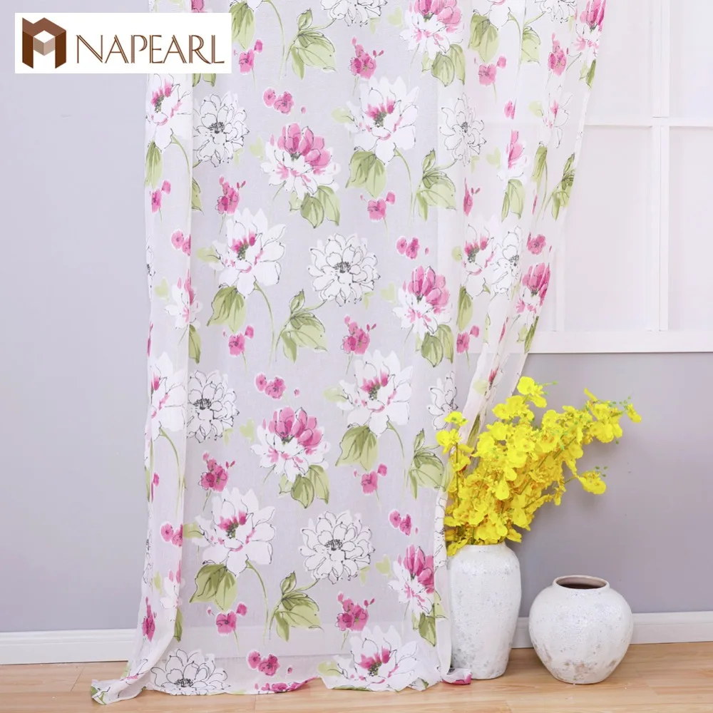 Современные шторы полупрозрачные ткани против выгорания цветочные дизайн