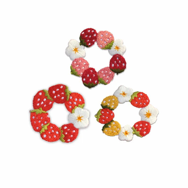 Патчи с вышивкой в виде клубники наклейки утюгом для одежды нашивки аппликацией