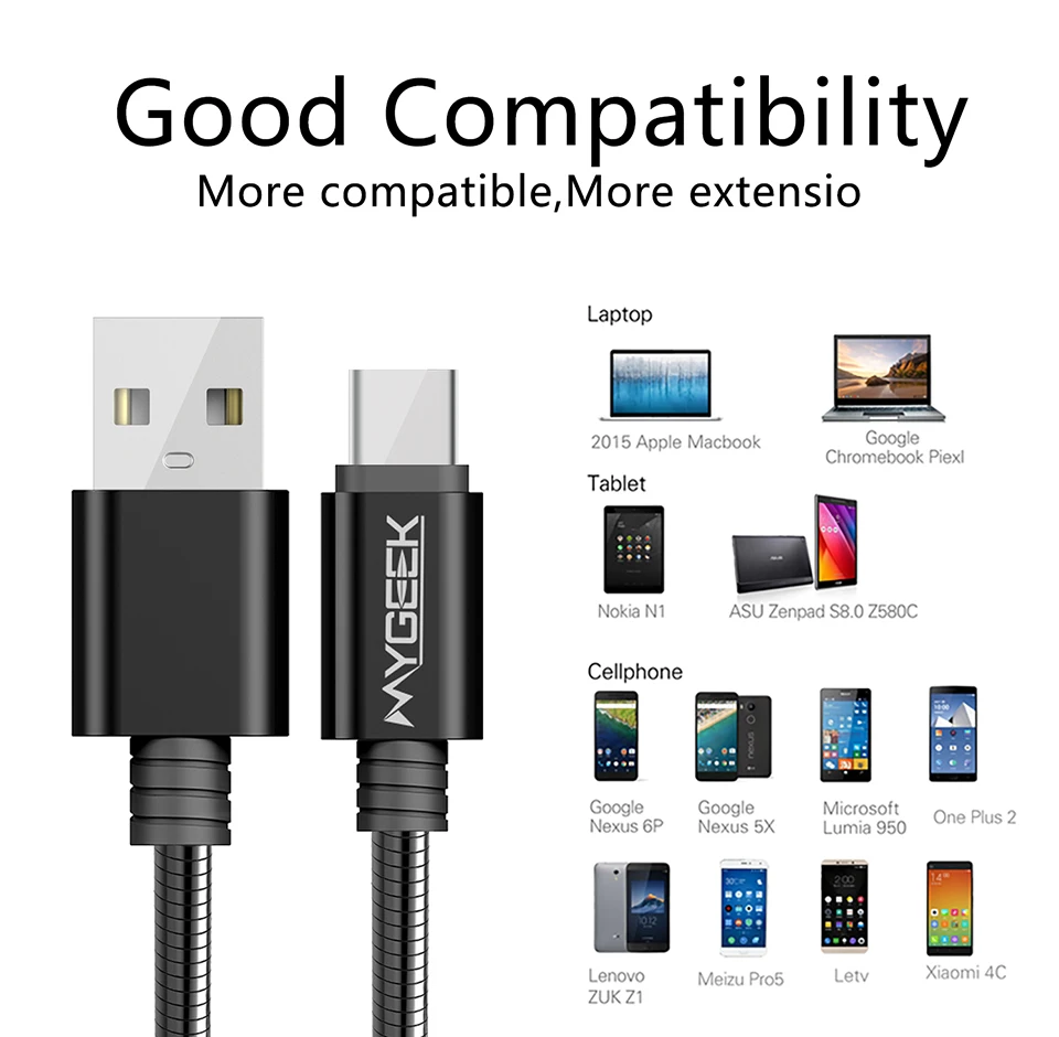 Mygeek Usb type c кабель C синхронизации данных Зарядное устройство кабели для Nexus 5X Huawei 6p