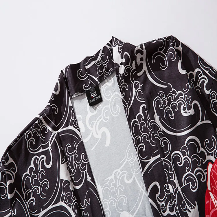 Азиатское японское модное кимоно Haori кардиган Мужская Летняя тонкая Солнцезащитная одежда для пляжного отдыха мужской Восточный плащ