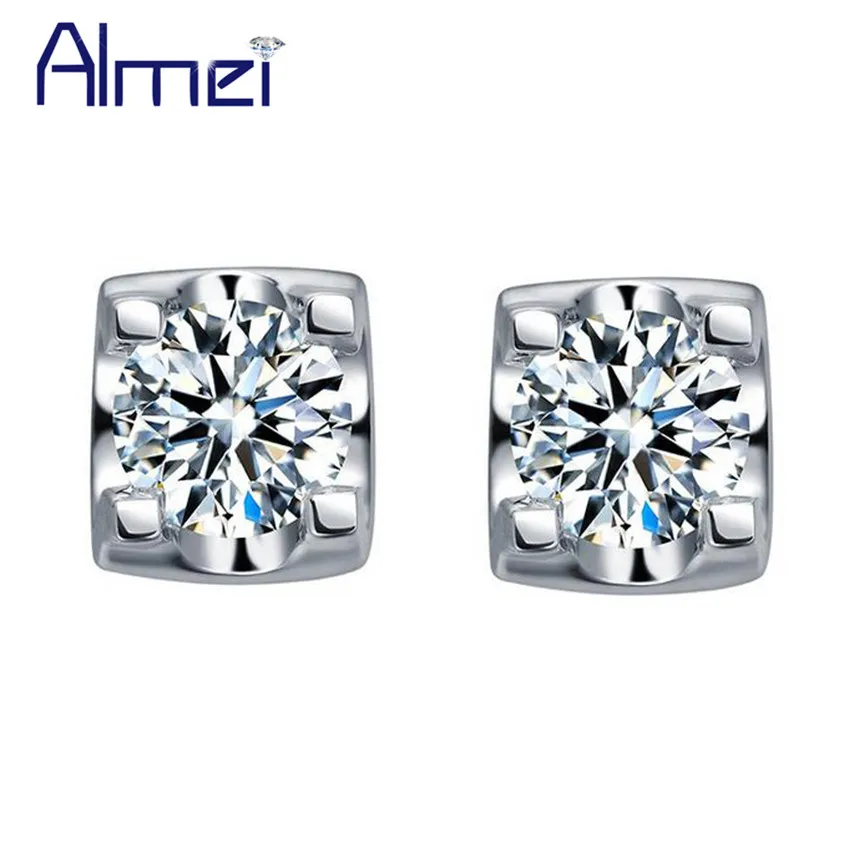 Almei 5% свадебные серьги гвоздики из стерлингового серебра 925 пробы женские для