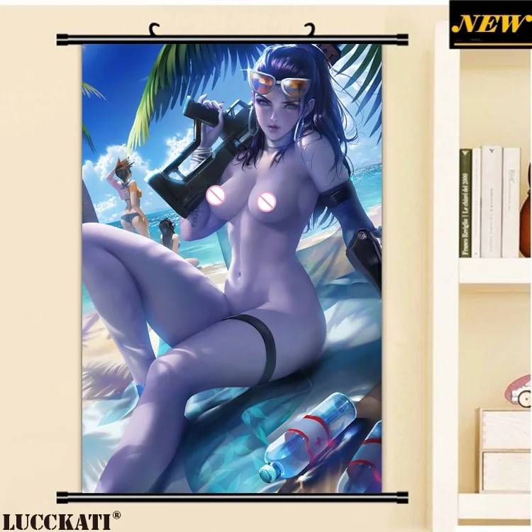 40X60 см D. Va Mercy Widowmaker Tracer соски без бюстгальтера голый лоли cameltoe мультфильм аниме Настенная картина прокрутка холст живопись плакат - Цвет: J