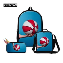 ZRENTAO cartoon school backpack with pencil case+cooler bags pupils polyester book bags mochilas polyeater bags for boys girls