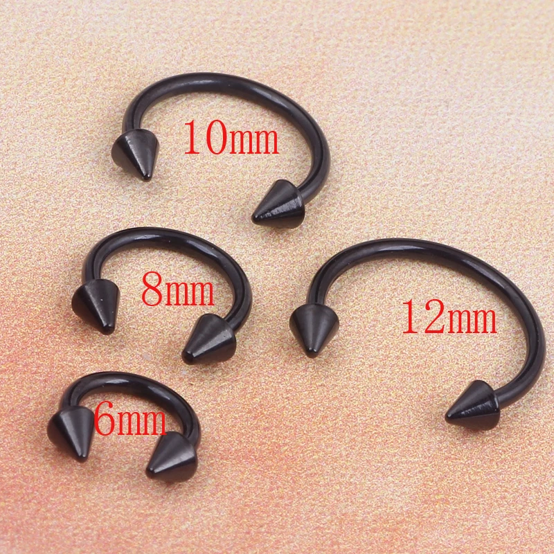 Черные анодированные Подковы Из Нержавеющей Стали 100 шт./лот круглая штанга с