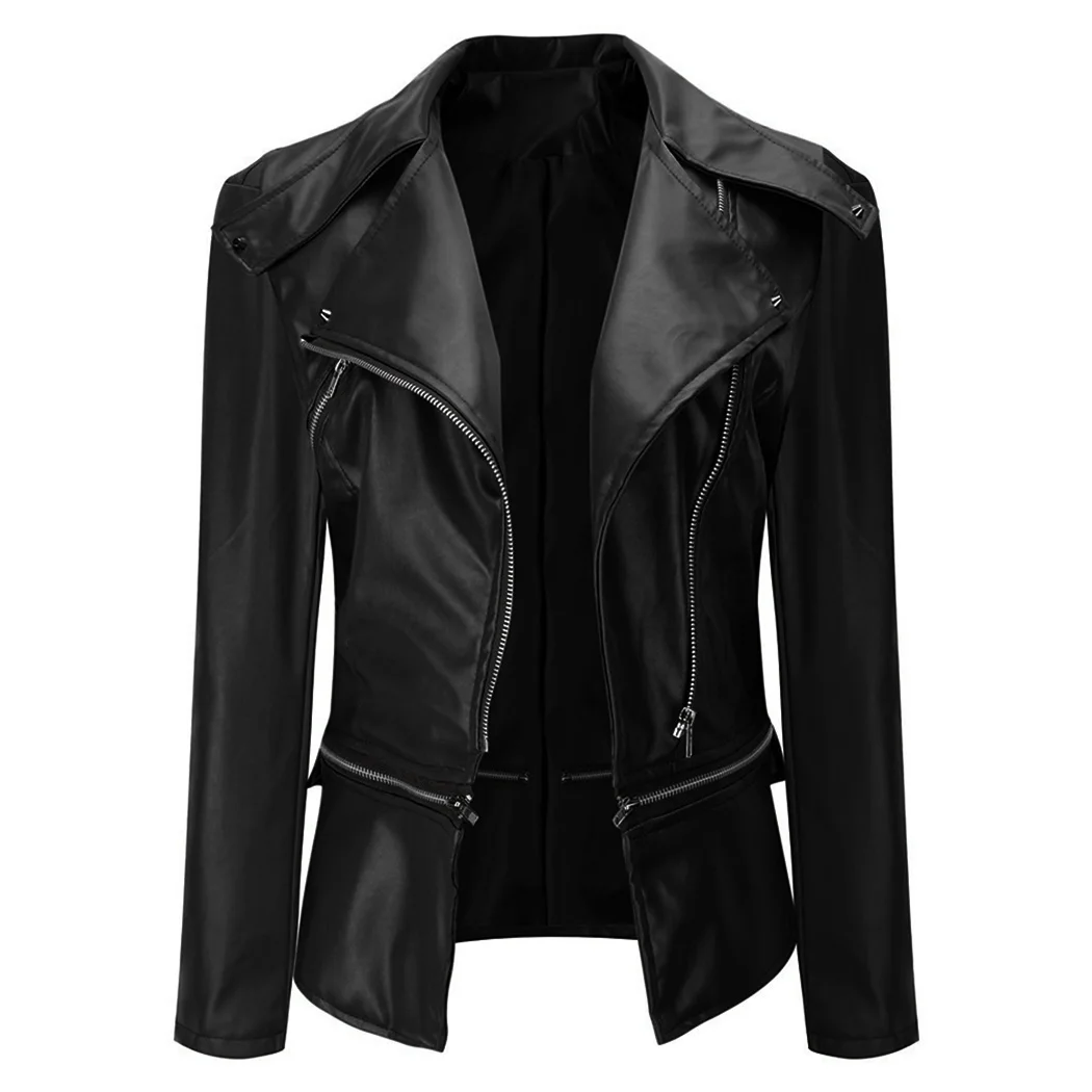 Для женщин искусственная Босоножки из искусственной pu кожи Bomber Coat мотоциклетные