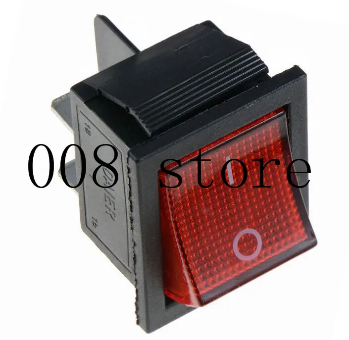 1 шт. Большой кнопочный переключатель KCD4 с красной подсветкой 4 фута ВКЛ-ВЫКЛ