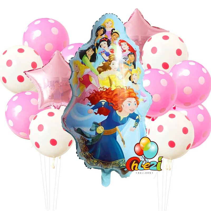 13 шт. принцесса Globos Baby shower Мерида Белоснежка Золушка Жасмин зеркальный шар на день рождения DIY вечерние украшения поставка для мамы и ребенка - Цвет: 4-Merida