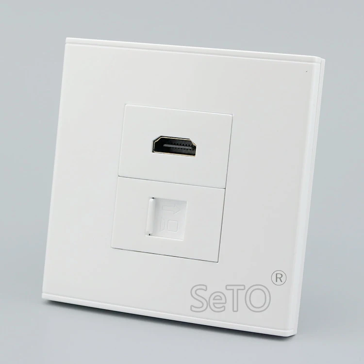 SeTo 86 Тип RJ45 Cat6 сеть + HDMI панель в ассортименте настенная гнездо Keystone Лицевая |
