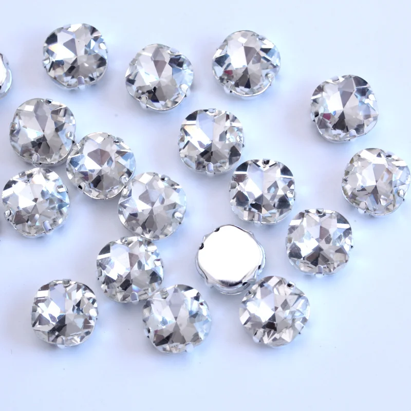 4 размера красочные круглые пришивные стразы с когтями стеклянные кристаллы