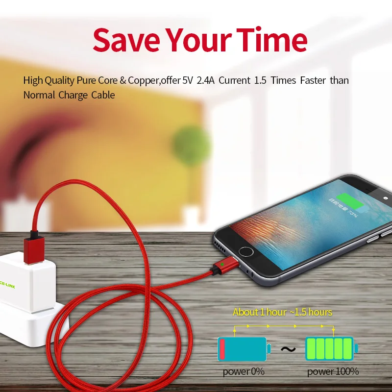 Магнитный кабель SUNPHG 1 5 м а Тип C микро USB быстрая зарядка магнитное зарядное