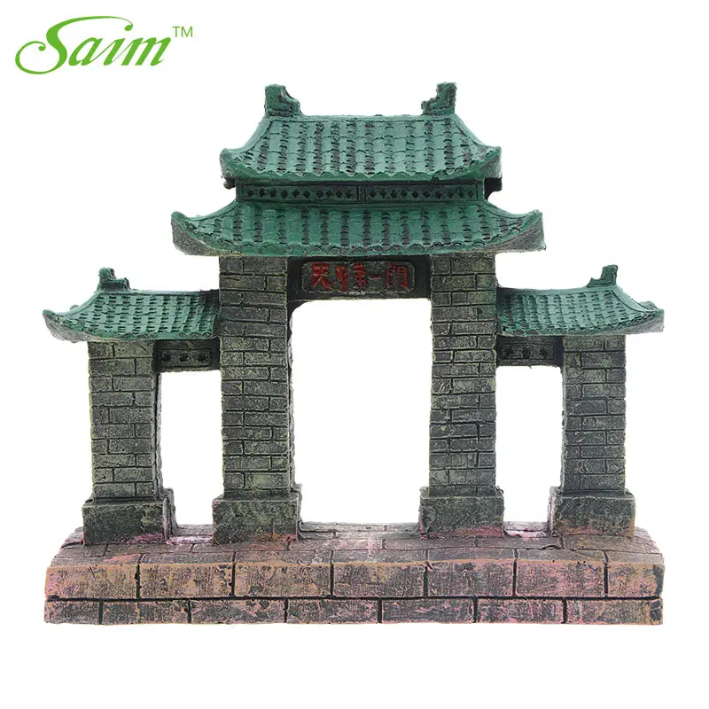Украшение для аквариума из смолы Saim украшение старинные храмы ручное каменное