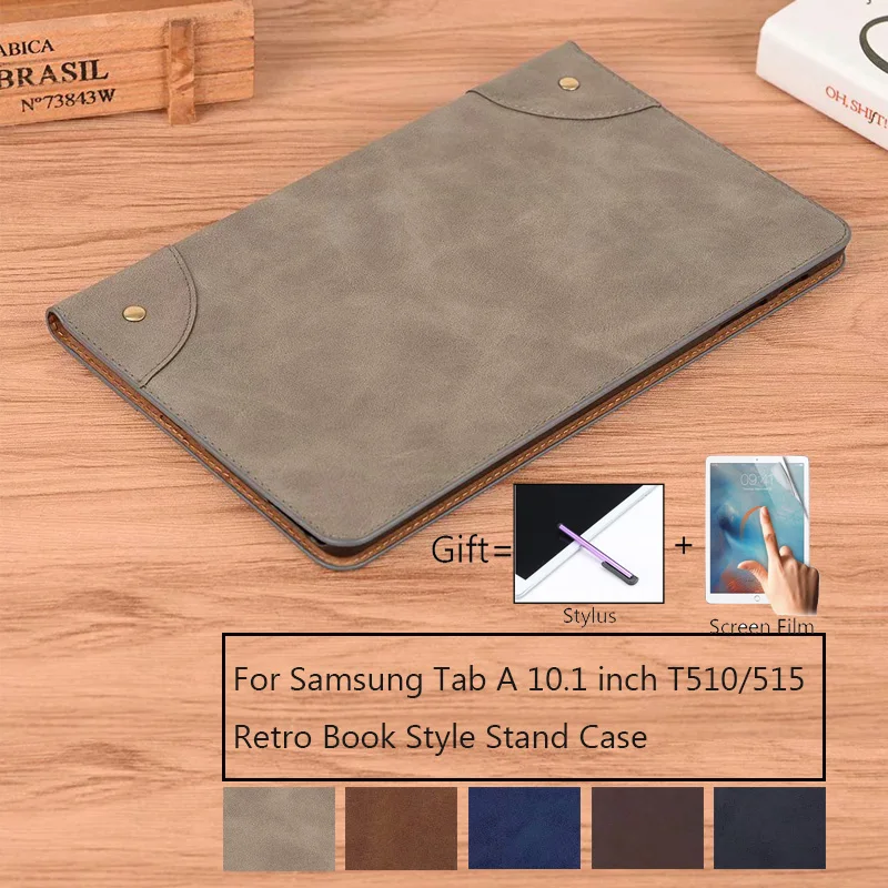 

Чехол с подставкой для планшета Samsung Galaxy Tab A 10,1, 2019, чехол с откидной крышкой из искусственной кожи в стиле ретро, защитный чехол для телефона,...