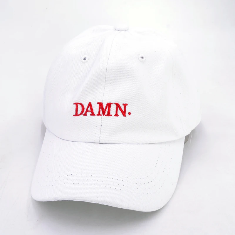 Kendrick lamar Кепка с надписью damn вышивка чёрная. Неструктурированная женская мужская