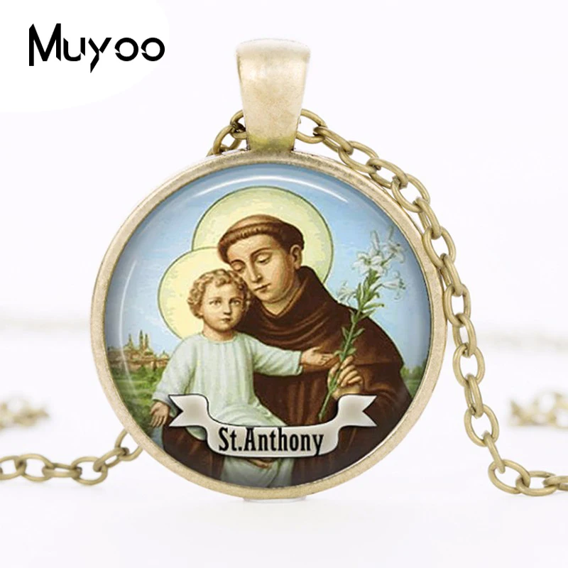 Колье с логотипом St Anthony Винтажное колье ручной работы бронзовой цепочкой