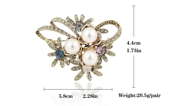 VEYO Newest Imitation Pearl Rhinestone Crystal Flower Bridal Brooch Pins for Woman Hats Clips Corsages Brand Costume Jewelry | Украшения и